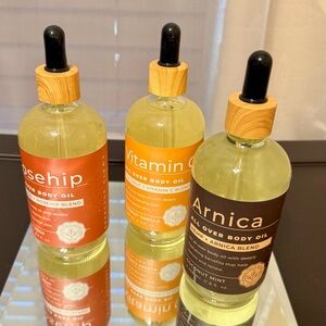 Earth Goodness All Over Body Oils in Rosehip, Vitamin C, and Arnica variations
